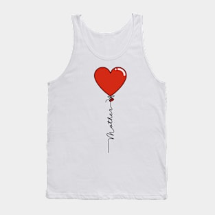 Mothers Day Heart Balloon - Mother - Red Tank Top